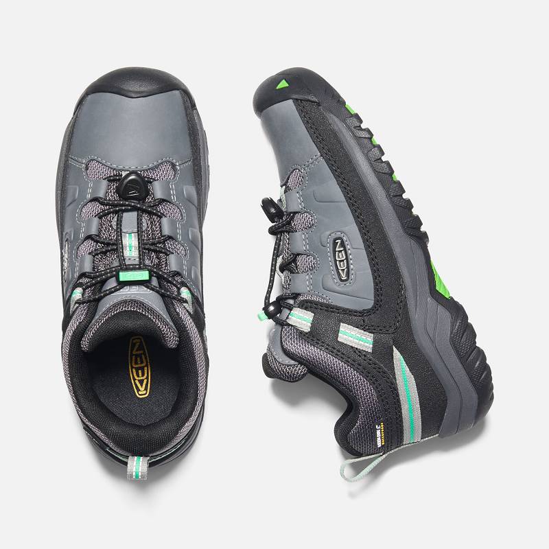 Keen Targhee Waterproof Wanderschuhe Kinder DE-39241 Steel Grey/Irish Green - Keen Kinderschuhe Grau